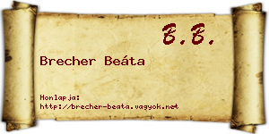 Brecher Beáta névjegykártya