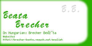beata brecher business card